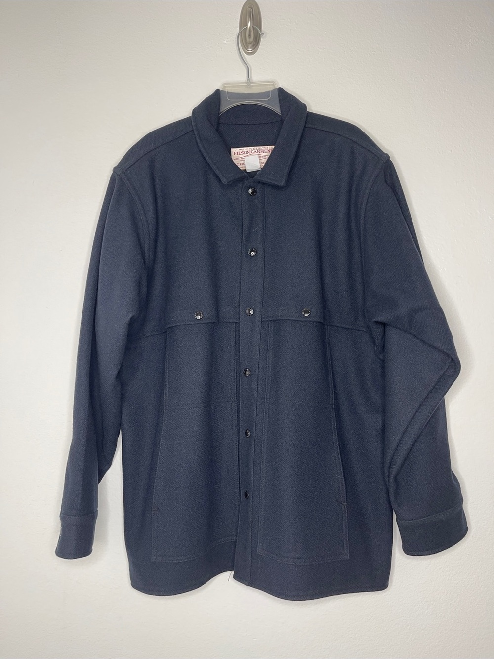 VTG Filson Mackinaw Wool Cruiser Jacket Style 95 Cape Gray Size XLarge USA Wool